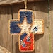 Medium Texas Bluebonnet Cross Wall Art / Texas Decor / Texas Flag Wall Hanging / Bluebonnet Hill Country Decor / Rustic Ranch Cross Wall
