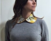 olive green and yellow collar detachable collar handmade embroidered vintage fabric collar