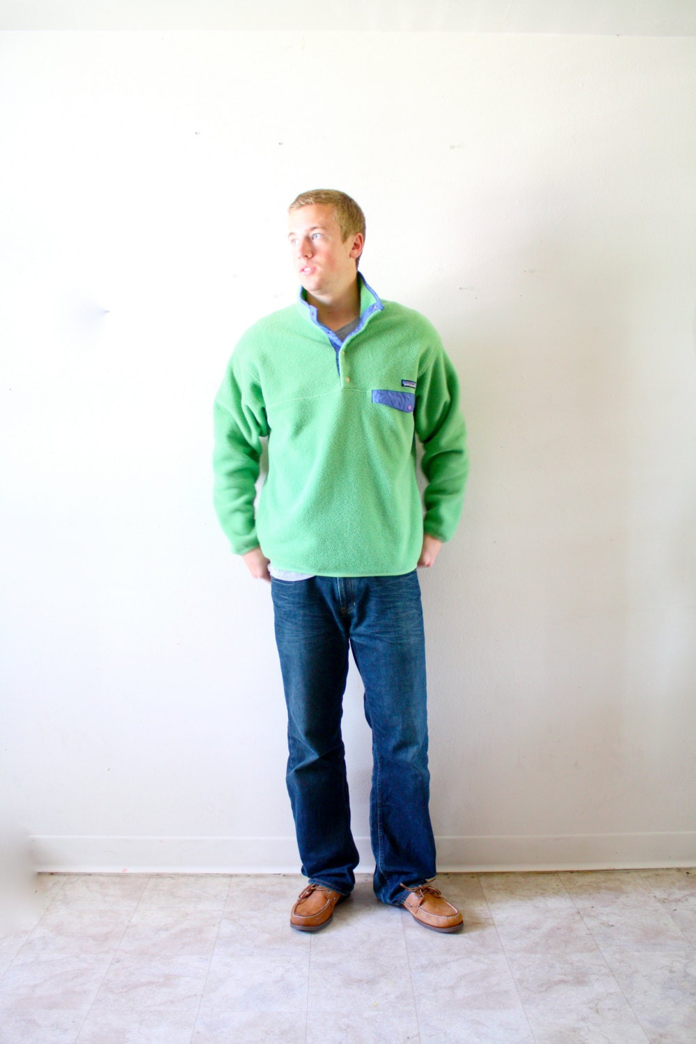 Retro vintage mens green Patagonia Large