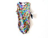 Vintage aztec neon 80s swimsuit/bodysuit