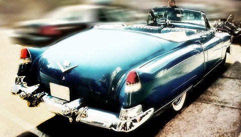 BLUE CADILLAC 1953 Classic Caddy CONVERTIBLE Fifty 50s hollywood neutrals blue dawn colors a fine art photograph 8x12 unmatted