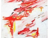 Flowers in Spring Wind - 16x20 Abstract Painting Original by Cortney North, red and orange decor, linear painting, contemporary red art