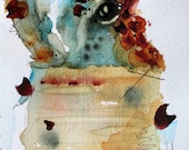 Nesting Hummingbird Watercolor Art Print