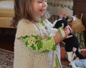 Angel Cardigan Baby Sweater Cream White Alpaca Natural Short Sleeves