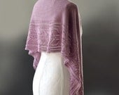 Knitted baby alpaca and silk summer lace scarf shawl wrap shawlette in dusty pink