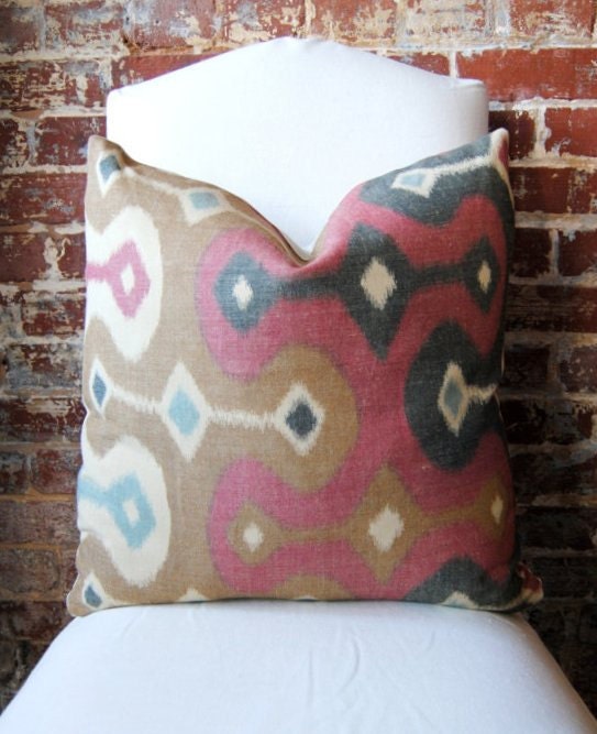 Darya Ikat - Spice - Schumacher -  - Pillow Cover - 20 in square - Designer Pillow - Decorative Pillow - Throw Pillow