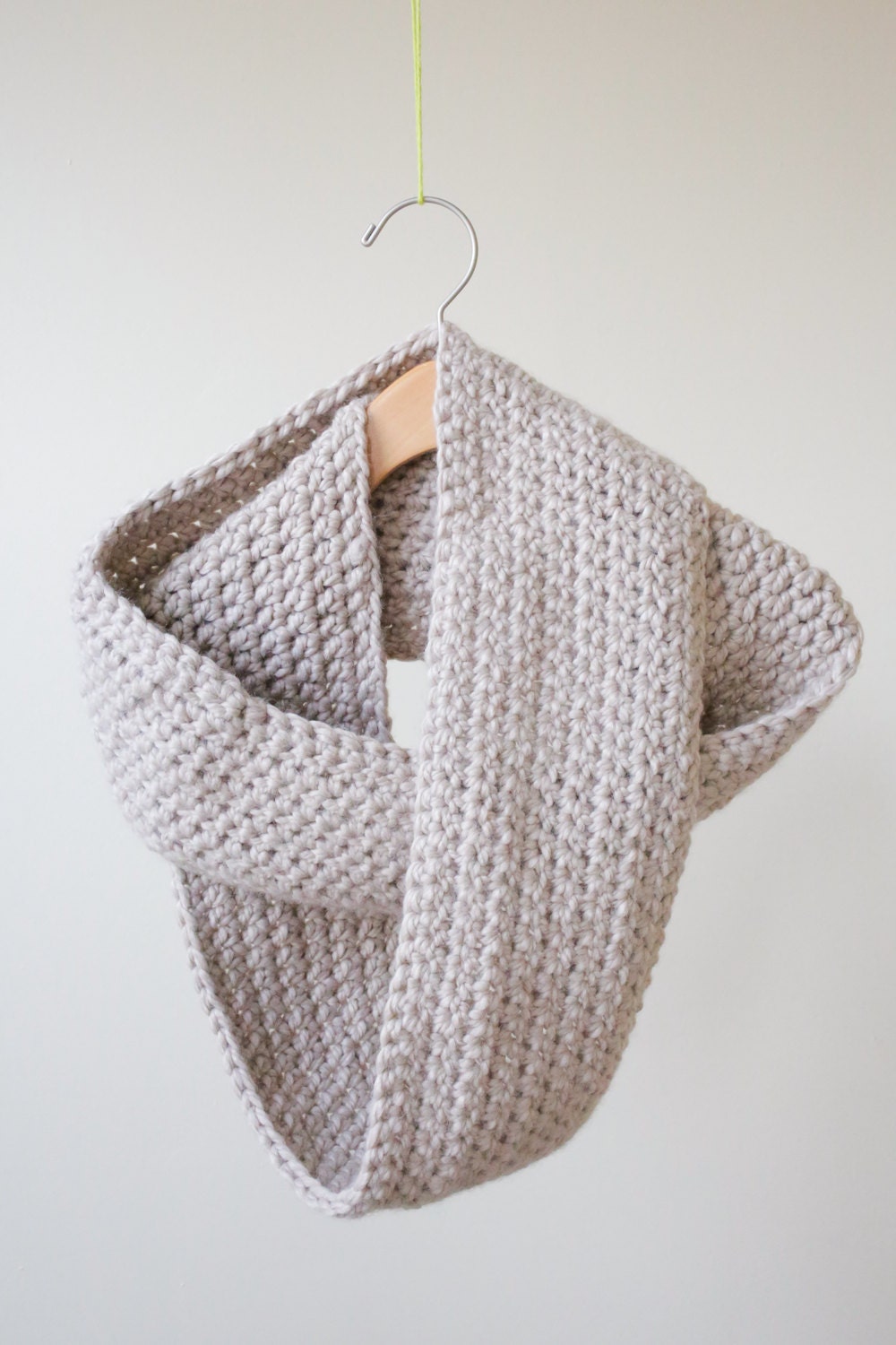 Infinity Twist Scarf - Chunky - Cowl - Crochet - Beige