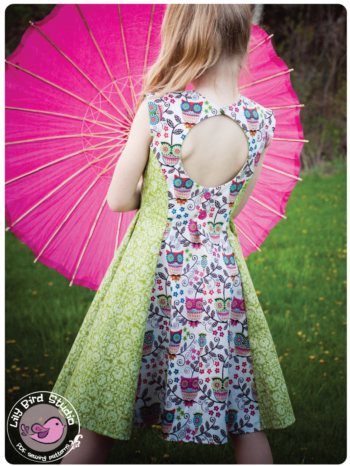 Juliette's Dress - 2 to 10 years - PDF Pattern and Instructions - paneled dress, open back, petticoat, 2 skirt options, vintage inspired