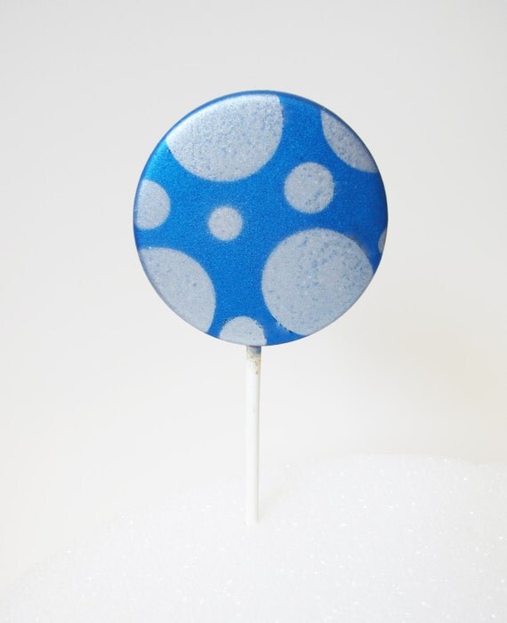 5 Chocolate Lollipops: Sterling Mod Spots Il_570xn