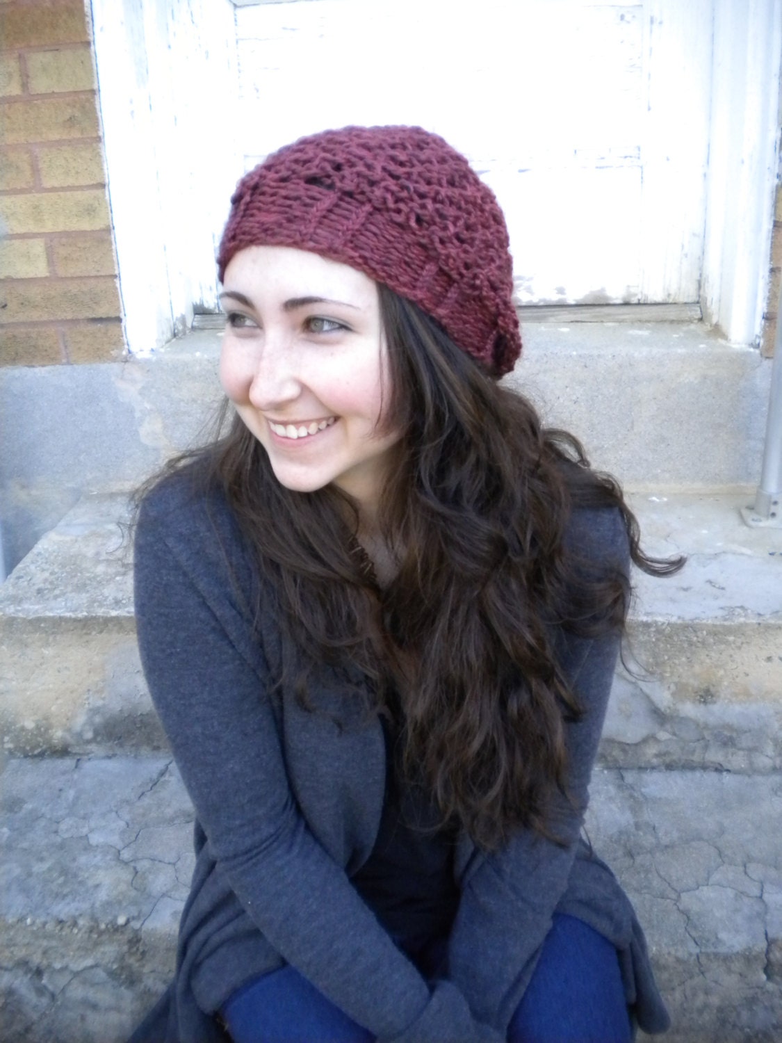 Slouch Hat/Tam - Brick Red/Maroon