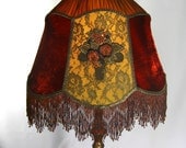 Lamp Shade Handmade Victorian Custom Silk Velvet Beaded Fringe For Floor Lamp