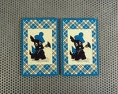 Vintage Scottish Terrier Dog Magnets - Made from Vintage Playing Cards - Pair