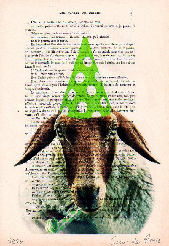Illustration Prints posters Acrylic paintings  Original Drawing Giclee Mixed Media Art digital typography Valentine's Day: Party Sheep 3