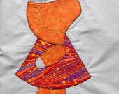 Beautiful Applique & Embroidered SUNBONNET SUE 12" Quilt Block Square No. 8