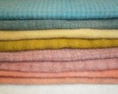 Hand Dyed Wool Fabric for Rug Hooking and Appliqué 8 Eighths Bundle PASTELS