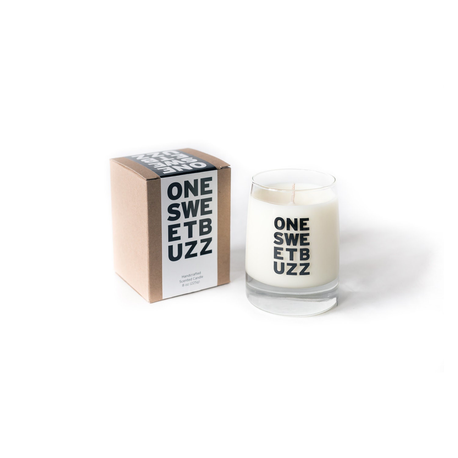 Fig & Honey Scented Candle in Reusable Whiskey Glass (One Sweet Buzz)