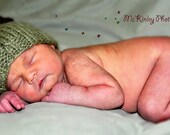 Hand Knit Baby Hat Pear Beanie Cap, sizes newborn to 1 year, photo prop