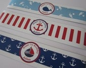 Personalized Waterproof Water Bottle Wrappers - Waterproof Labels- Nautical Birthday - Baby Shower Il_170x135