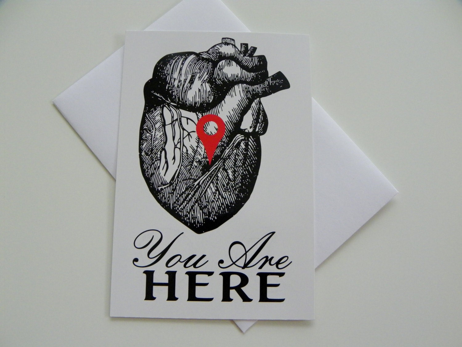 Geekery Romantic Card You are here Anatomical Heart Card Romantic Card Valentines Day Card Geekery
