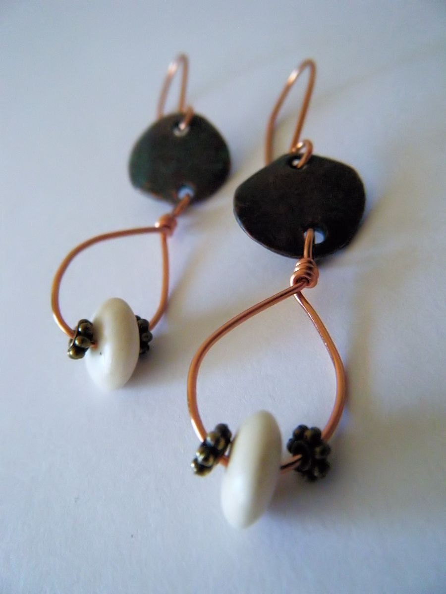 Copper Medallion Earrings