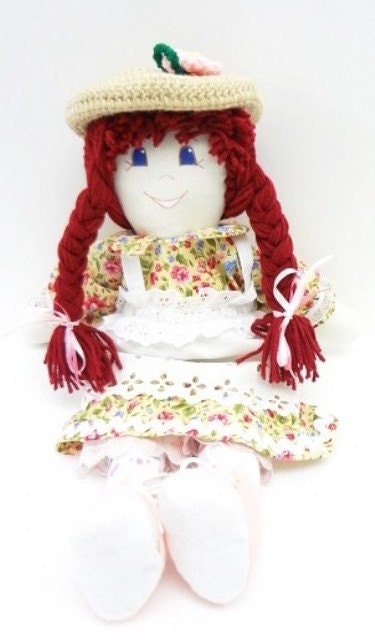 little girl rag doll soft fabric toy traditional ragdoll small child plush NF128
