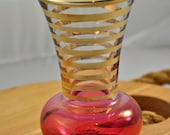 Small Pink and Gold Glass Vase