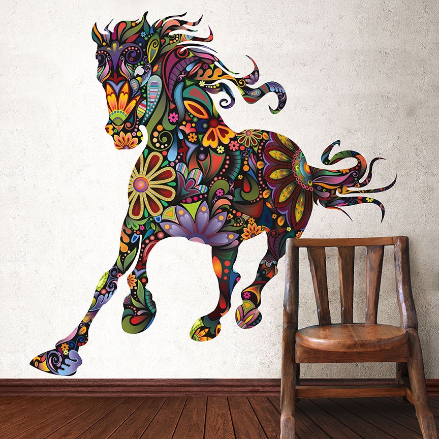 Colorful Horse Wall Sticker Decal