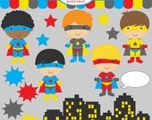 superhero clipart digital clip art super hero boys - Super Boys Digital Clipart