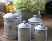 French Enamel Canister Set