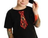 Tattoo Sleeve T shirt with Tie applique for Baby and Toddler