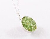 Sterling silver necklace green jewelry peridot olivine
