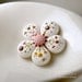 Bloom. Hand made polymer clay brooch in white. Made to order