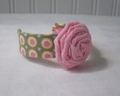 Fabric Rosette Cuff Bracelet-Rose Bracelet-Rose Cuff