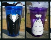 Set of 2 Mr. Right and Mrs. Always Right Bridal tumblers - 16oz Personalized Acrylic