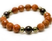 SALE - Goldstone Wrist Mala Beads, Stretch Bracelet, Yoga Jewelry