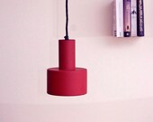 Louis Poulsen red pendants. Danish design lighting. Vintage.