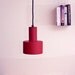 Louis Poulsen red pendants. Danish design lighting. Vintage.