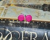 Sweet Treats Collection. Macaron Earring Studs. Raspberry Pink Macarons. Nickel Free Earrings.
