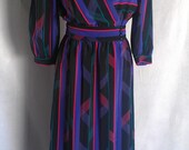 Beautiful Vintage Colorful Print Dress