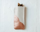 LEATHER Sun Glasses Case. Metallic Leather Case. Leather Eyeglass Case.