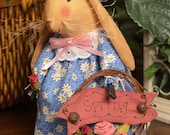 Small Prim Bunny, Stuffed Bunny, Prim Rabbit, Spring Decor, Belle Bunny
