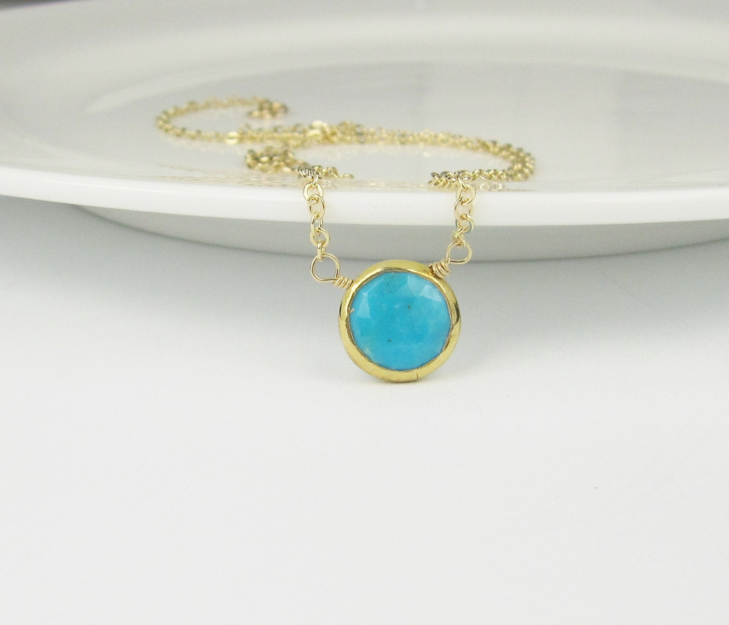 Turquoise Necklace,December Birthstone,Bezel Set,Bridesmaid Necklace,Minimalist Necklace,Gold Necklace,Gemstone Necklace,Boho, Chic
