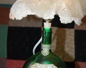 Mateus White Lamp Bottle Lamp-Recycled Wine Bottle Lamp-Green Glass Light-Cottage-Resort-Wedding Gift-Bar-Den-Lounge
