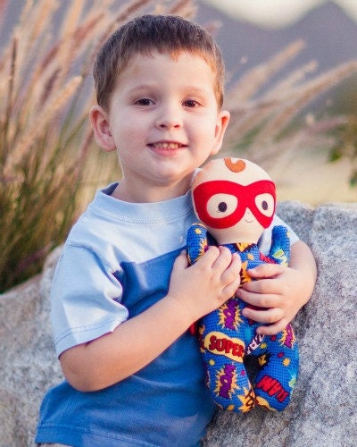 Super Snuggle Baby - Hero Superhero Plush Doll- First Baby Doll (Made to Order)