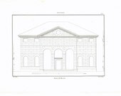 Palladio Villa Zeno Antique Architectural Drawing by Scamozzi 1842 Art Print
