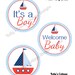 Instant Download, Printable Nautical Baby Shower 4 Inch Party Circles