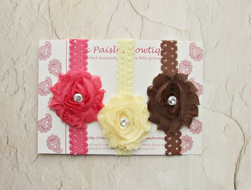 Baby Headband Set. Newborn Headbands. Set of 5 Infant heabdands. Baby Shower Gift. Baby Hairbow. Baby hair accessories.