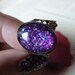 Purple Night Oval Gem Ring Kawaii Goth - Bronze Adjustable Filigree Band