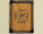 Bronze Sun Screenprinted on Handmade Butterscotch Paper - 5 x 7