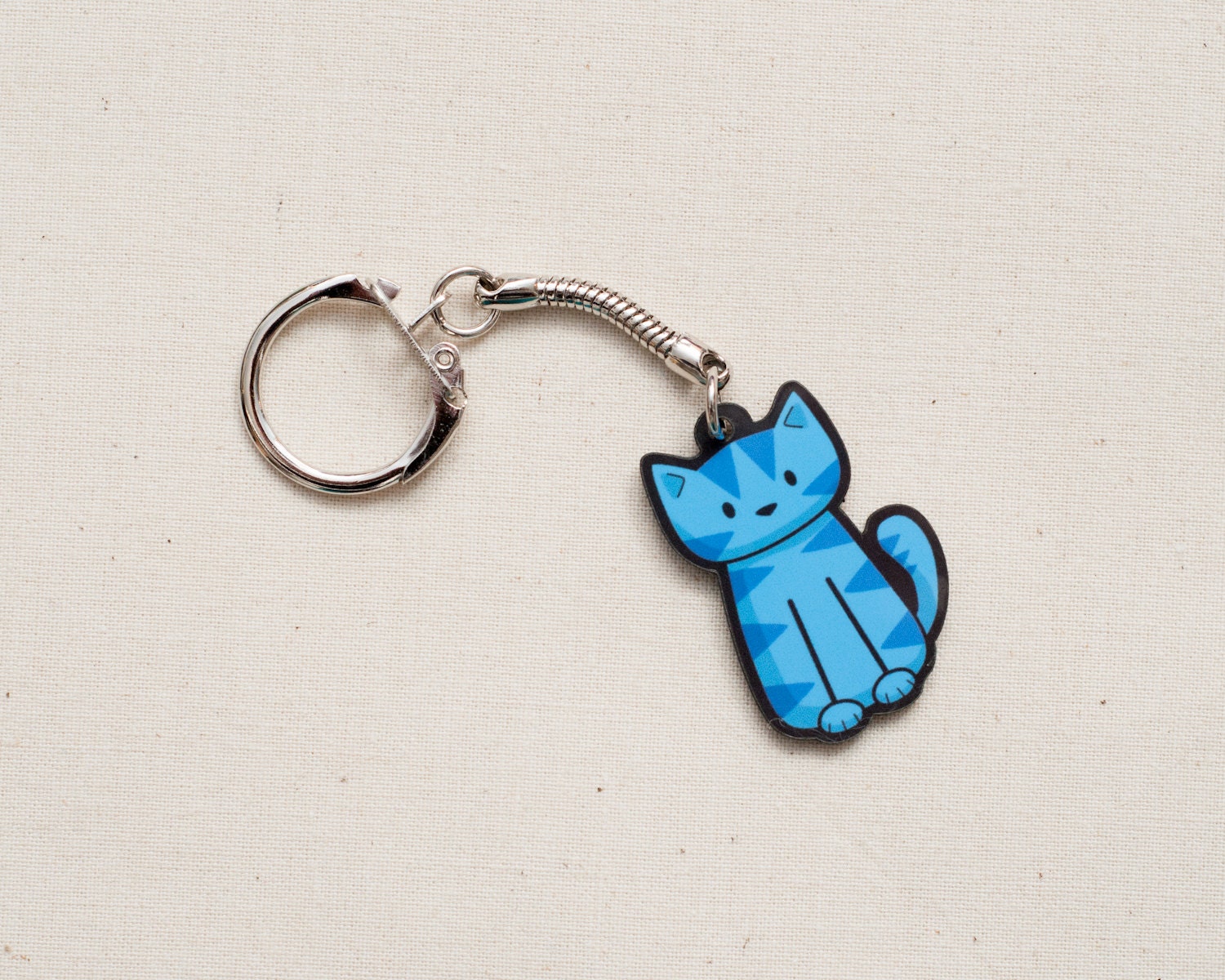 Blue Cat Keyring